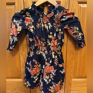 Janie and Jack Navy and Orange Floral Dress